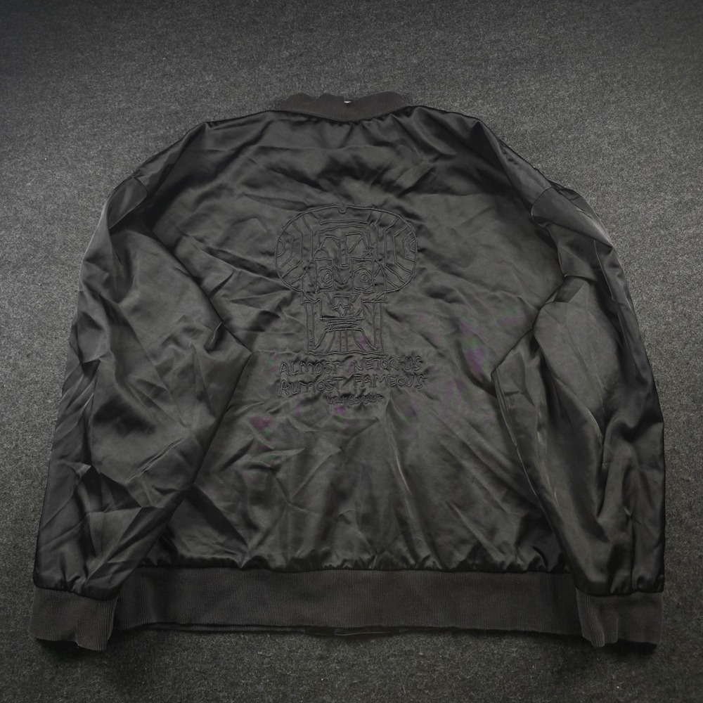 Adidas x Mark Gonzales Shmoo Bomber Jacket Black Gold Snap Front Men's 2XL - Picture 4 of 16